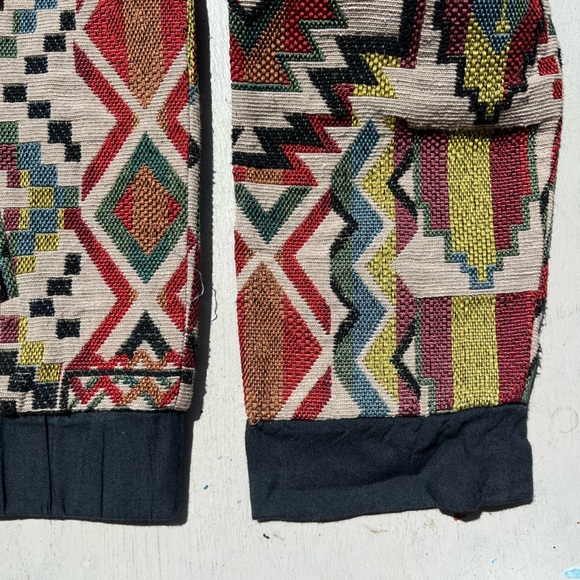 Women's Paramita Jacket Multicolor Aztec L Full Zip BOHO Far East Hippie Fairy - Picture 6 of 16